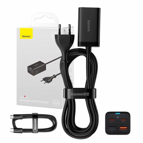 Ładowarka sieciowa Baseus GaN3 Pro, 2x USB-C, 2x USB, 65W (czarna) Ładowarka sieciowa Baseus GaN3 Pro, 2x USB-C, 2x USB, 65W (czarna)