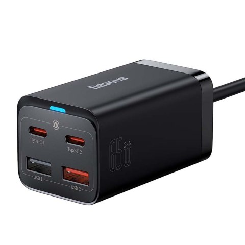 Ładowarka sieciowa Baseus GaN3 Pro, 2x USB-C, 2x USB, 65W (czarna) Ładowarka sieciowa Baseus GaN3 Pro, 2x USB-C, 2x USB, 65W (czarna)