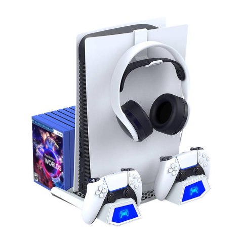 Wielofunkcyjna podstawka chłodząca do konsoli PS5 iPega PG-P5023A (biała) Wielofunkcyjna podstawka chłodząca do konsoli PS5 iPega PG-P5023A (biała)
