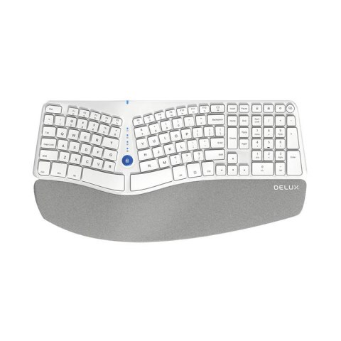 Ergonomiczna klawiatura bezprzewodowa Delux GM901D BT+2.4G (biała) Ergonomiczna klawiatura bezprzewodowa Delux GM901D BT+2.4G (biała)