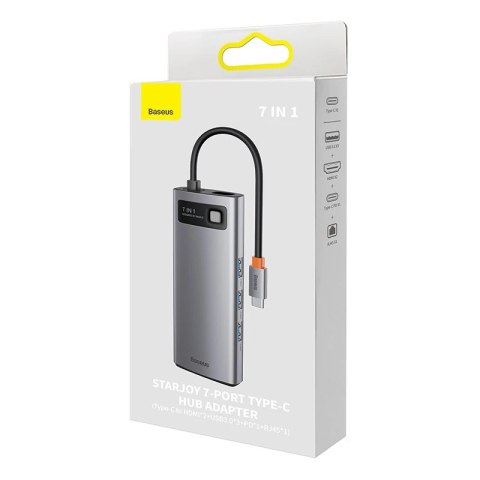 Hub 7w1 Baseus Metal Gleam Series, USB-C do 3x USB 3.0 + HDMI + USB-C PD + VGA + Ethernet RJ45 Hub 7w1 Baseus Metal Gleam Series, USB-C do 3x USB 3.0 + HDMI + USB-C PD + VGA + Ethernet RJ45