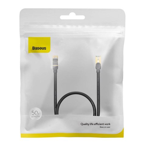 Kabel sieciowy Baseus Ethernet RJ45, 10Gbps, 0,5m (czarny) Kabel sieciowy Baseus Ethernet RJ45, 10Gbps, 0,5m (czarny)