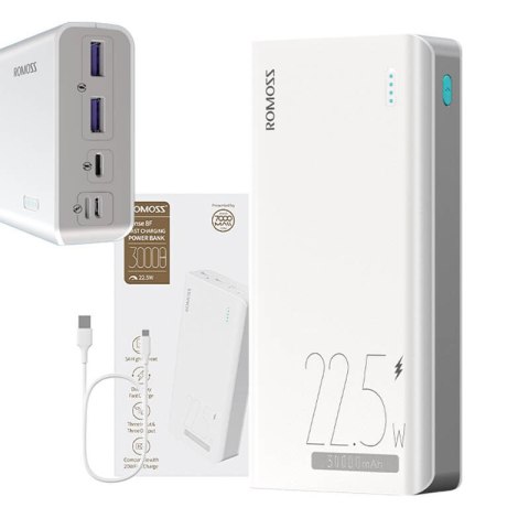 Powerbank Romoss SENSE8F 30000mAh, 22.5W (biały) Powerbank Romoss SENSE8F 30000mAh, 22.5W (biały)