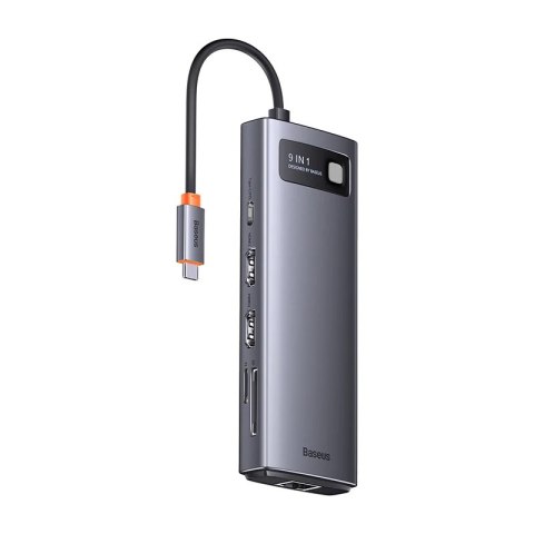 Hub 9w1 Baseus Metal Gleam Series, USB-C do 2x USB 3.0 + 2x HDMI + USB 2.0 + USB-C PD + Ethernet RJ45 + microSD/SD Hub 9w1 Baseus Metal Gleam Series, USB-C do 2x USB 3.0 + 2x HDMI + USB 2.0 + USB-C PD + Ethernet RJ45 + microSD/SD