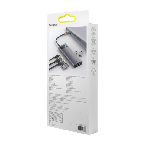 Hub 9w1 Baseus Metal Gleam Series, USB-C do 2x USB 3.0 + 2x HDMI + USB 2.0 + USB-C PD + Ethernet RJ45 + microSD/SD Hub 9w1 Baseus Metal Gleam Series, USB-C do 2x USB 3.0 + 2x HDMI + USB 2.0 + USB-C PD + Ethernet RJ45 + microSD/SD