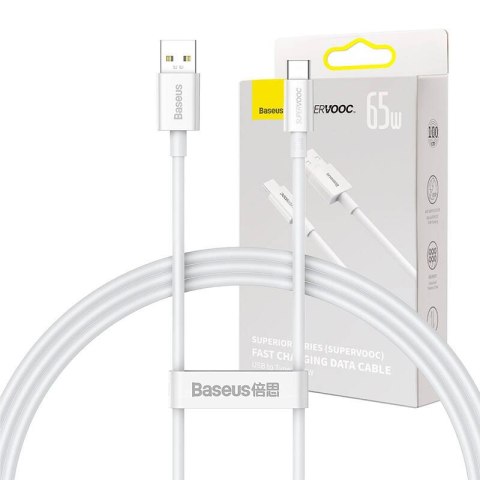 Kabel USB do USB-C Baseus Superior Series, 65W, 1m (biały) Kabel USB do USB-C Baseus Superior Series, 65W, 1m (biały)