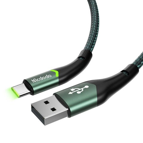 Kabel USB do USB-C Mcdodo Magnificence CA-7961 LED, 1m (zielony) Kabel USB do USB-C Mcdodo Magnificence CA-7961 LED, 1m (zielony)