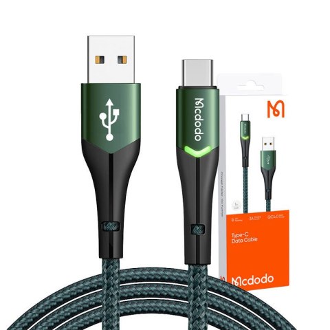 Kabel USB do USB-C Mcdodo Magnificence CA-7961 LED, 1m (zielony) Kabel USB do USB-C Mcdodo Magnificence CA-7961 LED, 1m (zielony)