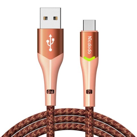Kabel USB do USB-C Mcdodo Magnificence CA-7962 LED, 1m (pomarańczowy) Kabel USB do USB-C Mcdodo Magnificence CA-7962 LED, 1m (pomarańczowy)