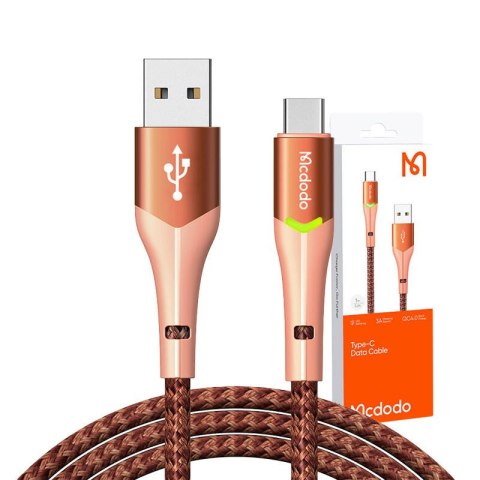 Kabel USB do USB-C Mcdodo Magnificence CA-7962 LED, 1m (pomarańczowy) Kabel USB do USB-C Mcdodo Magnificence CA-7962 LED, 1m (pomarańczowy)