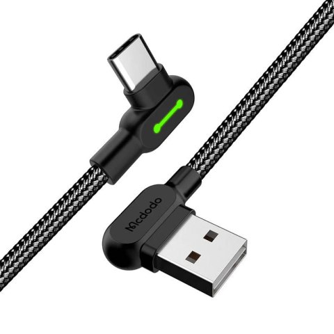 Kabel USB do USB-C kątowy Mcdodo CA-5281 LED, 1.2m (czarny) Kabel USB do USB-C kątowy Mcdodo CA-5281 LED, 1.2m (czarny)