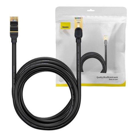 Kabel sieciowy Baseus Ethernet RJ45, 10Gb, 8m (czarny) Kabel sieciowy Baseus Ethernet RJ45, 10Gb, 8m (czarny)