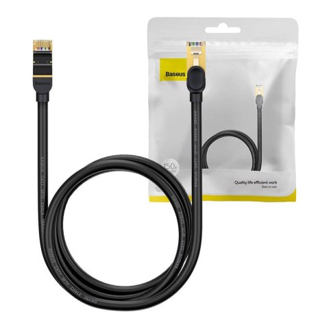 Kabel sieciowy Baseus Ethernet RJ45, 10Gbps, 1.5m (czarny) Kabel sieciowy Baseus Ethernet RJ45, 10Gbps, 1.5m (czarny)