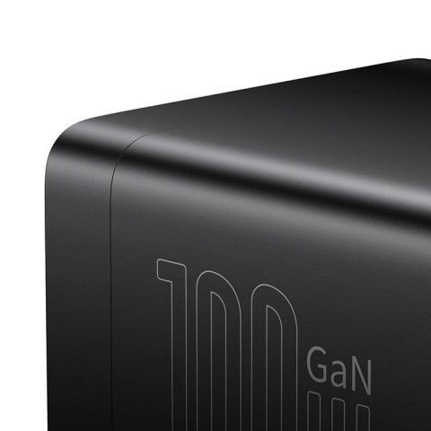 Ładowarka sieciowa / listwa zasilająca Baseus GaN3 Pro 2x USB + 2xUSB-C + AC, 100W (czarna)