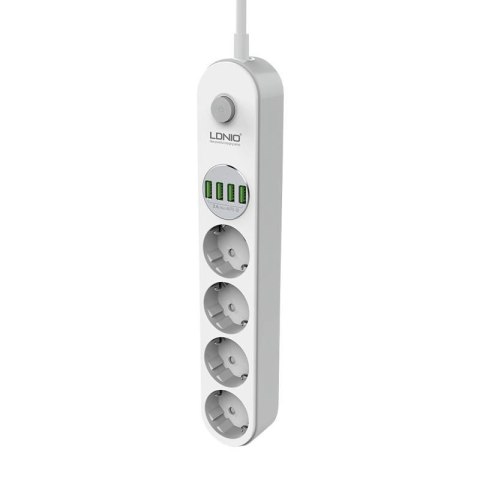 Listwa zasilająca z 4 gniazdami AC, 4x USB, LDNIO SE4432, 2m (biała) Listwa zasilająca z 4 gniazdami AC, 4x USB, LDNIO SE4432, 2m (biała)