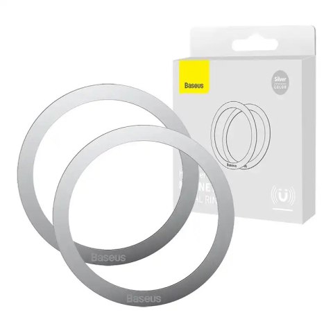 Pierścień magnetyczny Baseus Halo do telefonu, MagSafe, srebrny (2szt.) Pierścień magnetyczny Baseus Halo do telefonu, MagSafe, srebrny (2szt.)