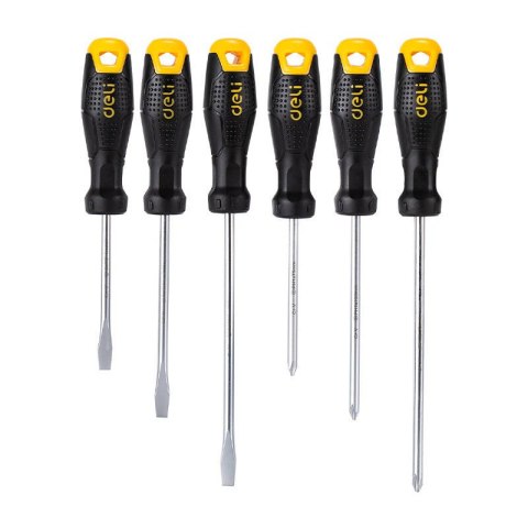 Zestaw wkrętaków Deli Tools EDL620006, z magnesem, 6 sztuk Zestaw wkrętaków Deli Tools EDL620006, z magnesem, 6 sztuk