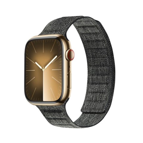 Crong Melange - Pasek magnetyczny do Apple Watch 42/44/45/46/49 mm (czarny melanż)