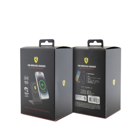 Ferrari MagSafe Desk Charger with Stand - Ładowarka indukcyjna MagSafe 15W na biurko (czarny) Ferrari MagSafe Desk Charger with Stand - Ładowarka indukcyjna MagSafe 15W na biurko (czarny)