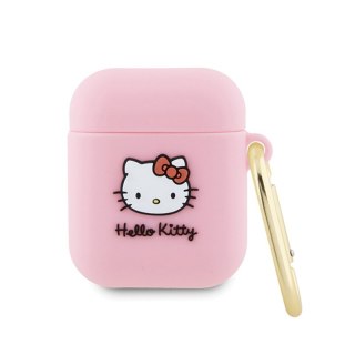 Hello Kitty Silicone 3D Kitty Head - Etui AirPods 1/2 gen (różowy)
