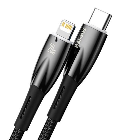 Kabel USB-C do Lightning Baseus Glimmer, 20W, 2m (czarny) Kabel USB-C do Lightning Baseus Glimmer, 20W, 2m (czarny)