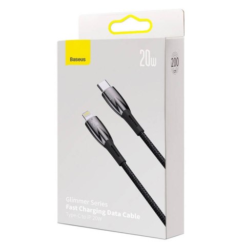 Kabel USB-C do Lightning Baseus Glimmer, 20W, 2m (czarny) Kabel USB-C do Lightning Baseus Glimmer, 20W, 2m (czarny)