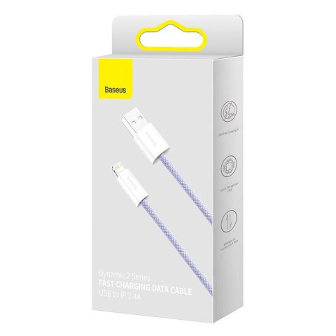 Kabel USB do Lightning Baseus Dynamic 2, 2.4A, 1m (fioletowy) Kabel USB do Lightning Baseus Dynamic 2, 2.4A, 1m (fioletowy)