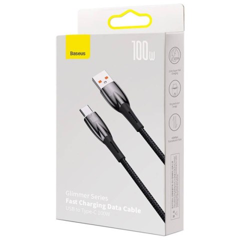 Kabel USB do USB-C Baseus Glimmer, 100W, 1m (czarny) Kabel USB do USB-C Baseus Glimmer, 100W, 1m (czarny)