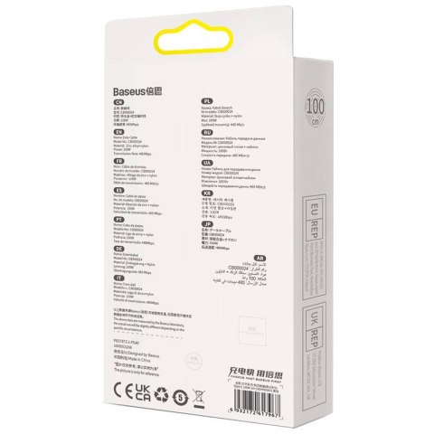 Kabel USB do USB-C Baseus Glimmer, 100W, 1m (czarny) Kabel USB do USB-C Baseus Glimmer, 100W, 1m (czarny)