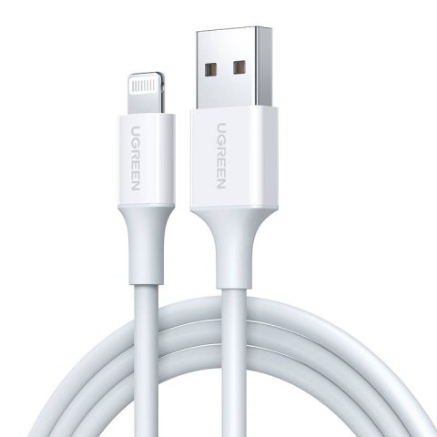 Kabel Lightning do USB UGREEN 2.4A US155, 1.5m (biały) Kabel Lightning do USB UGREEN 2.4A US155, 1.5m (biały)