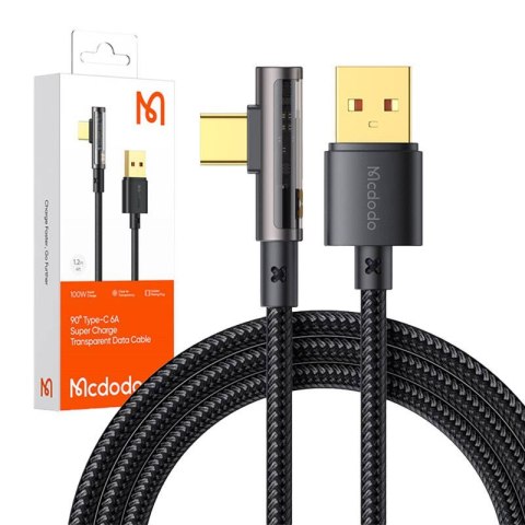 Kabel kątowy Prism USB do USB-C Mcdodo CA-3380, 6A, 1.2m (czarny) Kabel kątowy Prism USB do USB-C Mcdodo CA-3380, 6A, 1.2m (czarny)