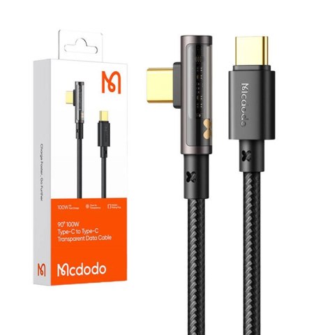 Kabel kątowy Prism USB do USB-C Mcdodo CA-3401, 100W, 1.8m (czarny) Kabel kątowy Prism USB do USB-C Mcdodo CA-3401, 100W, 1.8m (czarny)