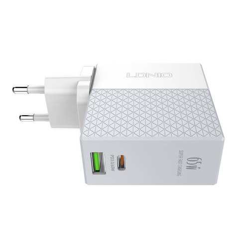 Ładowarka sieciowa LDNIO A2620C USB, USB-C 65W + kabel USB-C - USB-C Ładowarka sieciowa LDNIO A2620C USB, USB-C 65W + kabel USB-C - USB-C