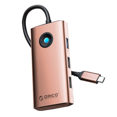 Stacja dokująca HUB 6w1 Orico USB-C, HDMI, 3xUSB (różowe złoto) Stacja dokująca HUB 6w1 Orico USB-C, HDMI, 3xUSB (różowe złoto)