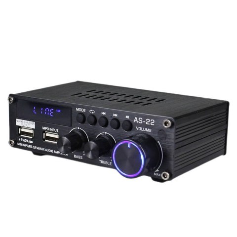 Wzmacniacz audio Blitzwolf AS-22, 45W, Bluetooth 5.0, USB + pilot (czarny) Wzmacniacz audio Blitzwolf AS-22, 45W, Bluetooth 5.0, USB + pilot (czarny)