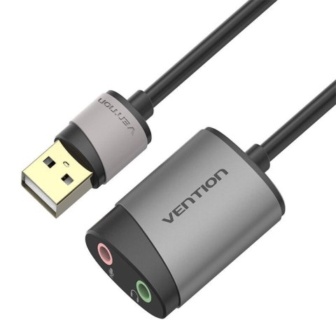 Zewnętrzna karta dźwiękowa USB Vention CDKHB TRS 3.5mm 0,15m (szara) Zewnętrzna karta dźwiękowa USB Vention CDKHB TRS 3.5mm 0,15m (szara)