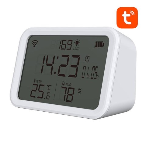 Inteligentny Czujnik Temperatury, Wilgotności i Światła NEO NAS-CW01W, WiFi TUYA