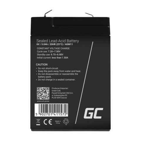 Akumulator AGM 6V 5Ah Bezobsługowy do UPS ALARM Akumulator AGM 6V 5Ah Bezobsługowy do UPS ALARM