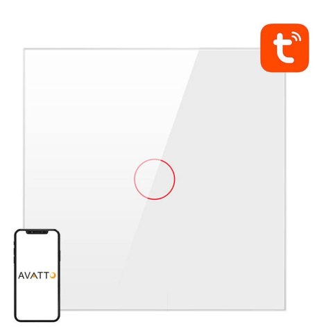 Dotykowy Włącznik Światła WiFi Avatto TS02-EU-W1 Pojedynczy TUYA (biały) Dotykowy Włącznik Światła WiFi Avatto TS02-EU-W1 Pojedynczy TUYA (biały)