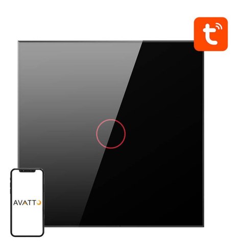Dotykowy Włącznik Światła ZigBee Avatto ZTS02-EU-B1 Pojedynczy TUYA (czarny) Dotykowy Włącznik Światła ZigBee Avatto ZTS02-EU-B1 Pojedynczy TUYA (czarny)
