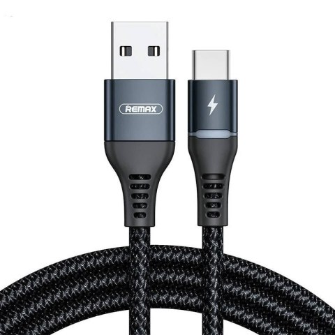 Kabel USB-C Remax Colorful Light, 1m, 2.4A (czarny) Kabel USB-C Remax Colorful Light, 1m, 2.4A (czarny)