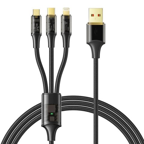 Kabel 3w1 USB do USB-C / Lightning / Micro USB, Mcdodo CA-3330, 1.2m (czarny) Kabel 3w1 USB do USB-C / Lightning / Micro USB, Mcdodo CA-3330, 1.2m (czarny)