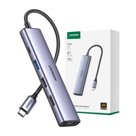 Adapter HUB UGREEN CM478 USB-C do HDMI, USB-A 3.0, 2x USB-A 2.0, PD Adapter HUB UGREEN CM478 USB-C do HDMI, USB-A 3.0, 2x USB-A 2.0, PD