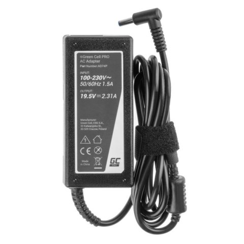 Zasilacz Ładowarka Green Cell AD74P PRO 19.5V 2.31A 45W do HP 250 G2 G3 G4 G5 255 G2 G3 G4 G5, HP ProBook 450 G3 G4 650 G2 G3 Zasilacz Ładowarka Green Cell AD74P PRO 19.5V 2.31A 45W do HP 250 G2 G3 G4 G5 255 G2 G3 G4 G5, HP ProBook 450 G3 G4 650 G2 G3
