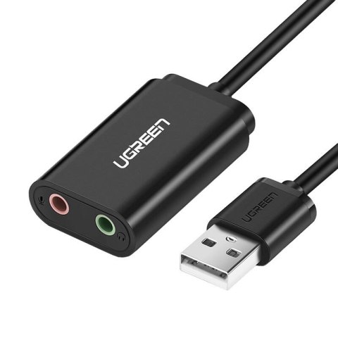 Zewnętrzna karta dźwiękowa USB UGREEN US205 15cm (czarny) Zewnętrzna karta dźwiękowa USB UGREEN US205 15cm (czarny)