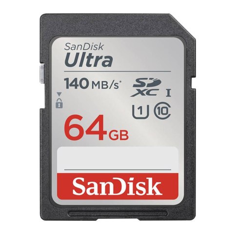 KARTA SANDISK ULTRA SDXC 64GB 140MB/s UHS-I Class 10 (SDSDUNB-064G-GN6IN) KARTA SANDISK ULTRA SDXC 64GB 140MB/s UHS-I Class 10 (SDSDUNB-064G-GN6IN)