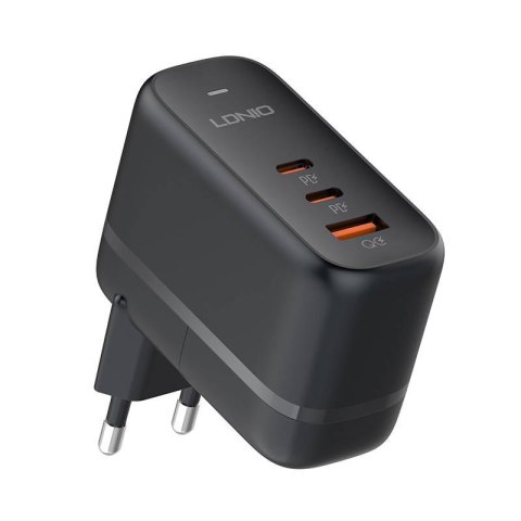Ładowarka sieciowa USB typu C GaN LDNIO 65W czarna Ładowarka sieciowa USB typu C GaN LDNIO 65W czarna