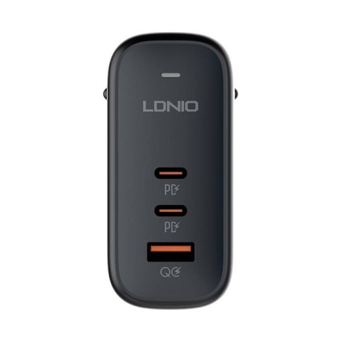 Ładowarka sieciowa USB typu C GaN LDNIO 65W czarna Ładowarka sieciowa USB typu C GaN LDNIO 65W czarna