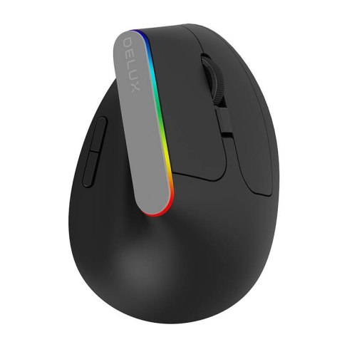 Bezprzewodowa mysz pionowa Delux M618C 2.4G 1600DPI RGB (czarna) Bezprzewodowa mysz pionowa Delux M618C 2.4G 1600DPI RGB (czarna)