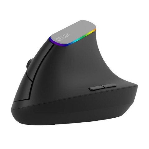 Bezprzewodowa mysz pionowa Delux M618C 2.4G 1600DPI RGB (czarna) Bezprzewodowa mysz pionowa Delux M618C 2.4G 1600DPI RGB (czarna)